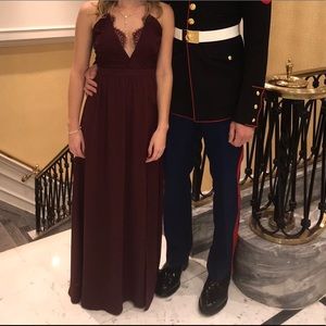 Formal / prom / maxi dress (wine color)